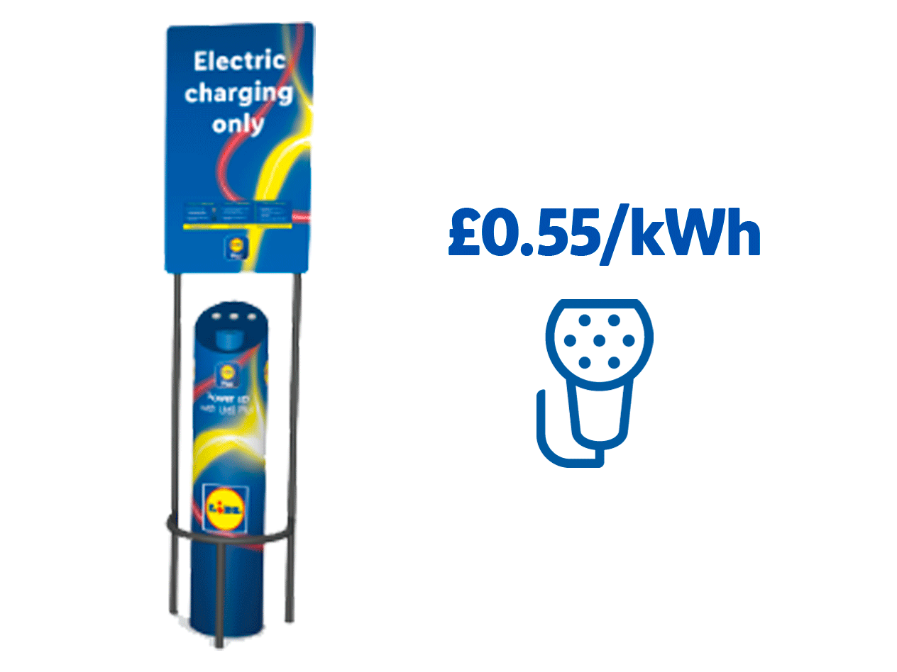 Lidl electric vehicle charging station.