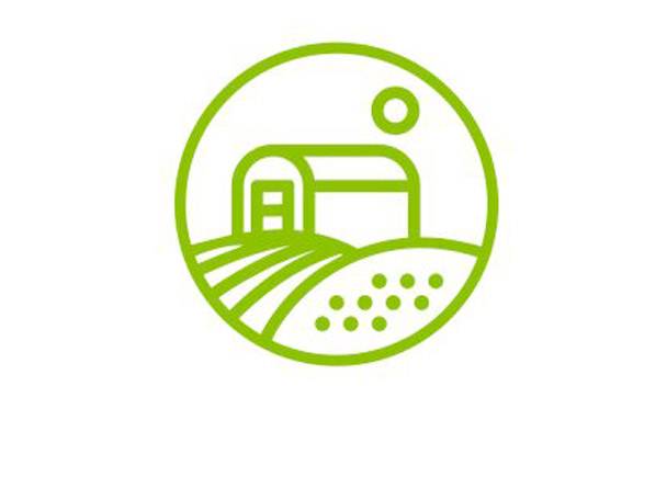 Farm, fields, simple design.
