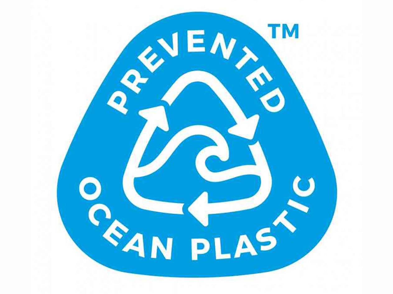 Prevented Ocean Plastic recycling logo.