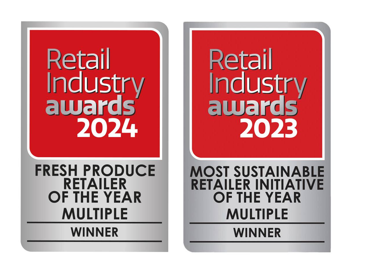 Retail Industry Awards 2023 & 2024: Fresh produce and sustainable initiative awards.
