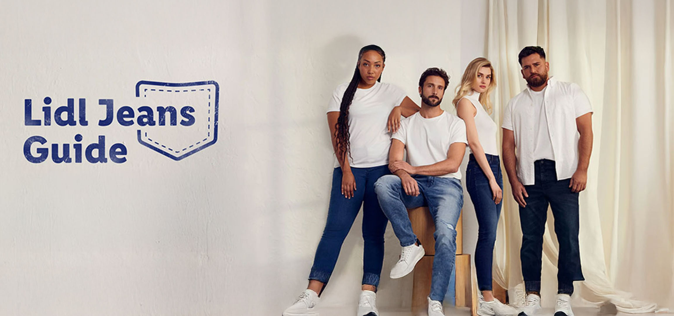 Lidl Jeans Guide: Models showcasing various jeans.