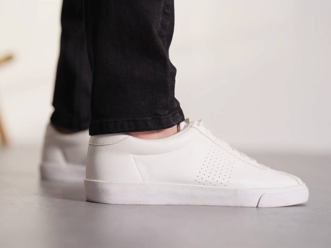 White sneakers.